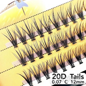 
Безвузелкові пучкові вії Nesura Tails 20D вигин C
 
Сьогодні нарощування вій пу. . фото 1