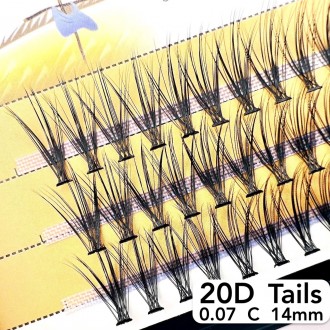 
Безвузелкові пучкові вії Nesura Tails 20D вигин C
 
Сьогодні нарощування вій пу. . фото 2
