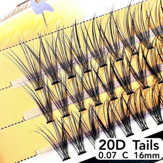 
Безвузелкові пучкові вії Nesura Tails 20D вигин C
 
Сьогодні нарощування вій пу. . фото 2