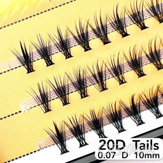 
Безузелковые пучковые ресницы Nesura Tails 20D изгиб D
 
Сегодня наращивание ре. . фото 1