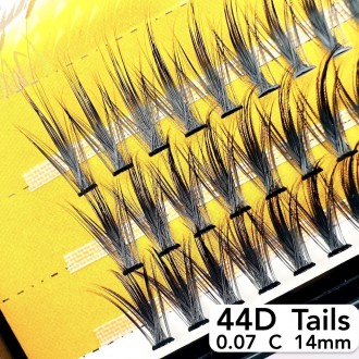 
Безвузелкові пучкові вії Nesura Tails 44D Хвости
 
Сьогодні нарощування вій пуч. . фото 2