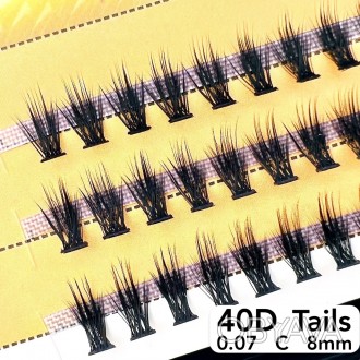 
Безузелковые пучковые ресницы Nesura Tails 40D изгиб C
 
Сегодня наращивание ре. . фото 1