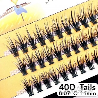 
Безузелковые пучковые ресницы Nesura Tails 40D изгиб C
 
Сегодня наращивание ре. . фото 1