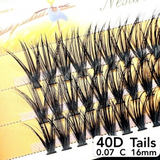 
Безузелковые пучковые ресницы Nesura Tails 40D изгиб C
 
Сегодня наращивание ре. . фото 2