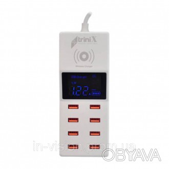 Вихідний струм: 5V/8A (MAX). USB Type-A - 8 шт. Бездротова зарядка 5V/1А. . фото 1