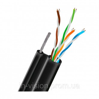 Кабель вита пара UTP CAT5E CU 0.51mm LDPE Outdoor + трос Trinix 305m (33-00044). Переяслав-Хмельницкий. фото 1 Кабель вита пара UTP CAT5E CU 0.51mm LDPE Outdoor + трос Trinix 305m (33-00044). Переяслав-Хмельницкий. фото 1