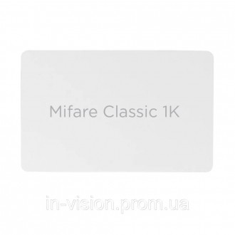 Картка MF-1K (0.8 мм); Працює зі зчитувачами формату: ISO 14443 (Mifare); Форм-ф. . фото 2