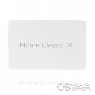 Картка MF-1K (0.8 мм); Працює зі зчитувачами формату: ISO 14443 (Mifare); Форм-ф. . фото 1