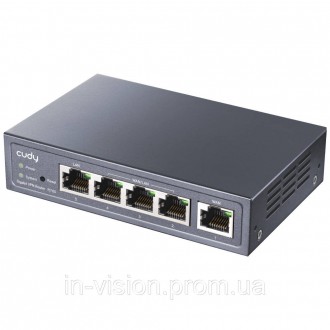 Гігабітний VPN-маршрутизатор; 1 гігабітний порт WAN, 1 гігабітний порт LAN, 3 гі. . фото 2
