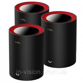 Маршрутизатор WiFi Mesh-система WiFi 6 2.5G Cudy M3000 Black (3-Pack) 3 штуки дв. Переяслав-Хмельницкий. фото 1 Маршрутизатор WiFi Mesh-система WiFi 6 2.5G Cudy M3000 Black (3-Pack) 3 штуки дв. Переяслав-Хмельницкий. фото 1