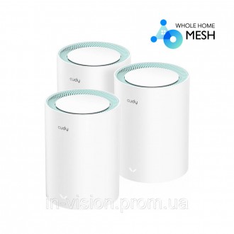 Mesh-система, комплект з 3 WiFi 5 Mesh гігабітних пристроїв; чипсет MT7621DA + M. . фото 7