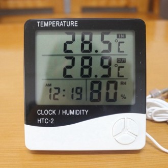 Цифровой термометр 
внутренний наружный датчик температуры Двойной 
Max-Min памя. . фото 3
