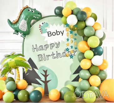 Набор воздушных шаров для фото на день рождения Динозаврик
Набор воздушных шаров. . фото 1
