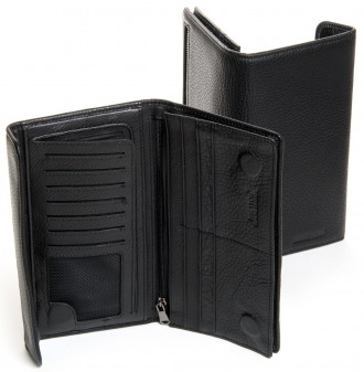 Мужской большой кожаный кошелек Bretton, серия Black Edition. Изготовлен из мягк. . фото 3