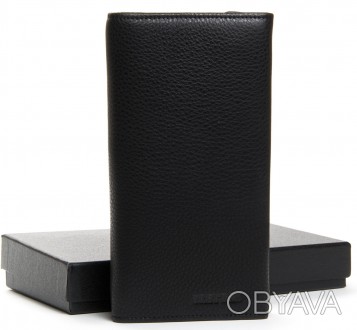 Мужской большой кожаный кошелек Bretton, серия Black Edition. Изготовлен из мягк. . фото 1