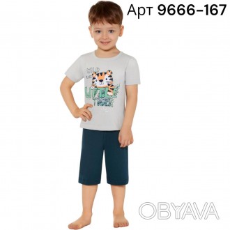 Летний домашний костюм для мальчика Baykar арт 9666-207 – это комфортная модель,. . фото 1