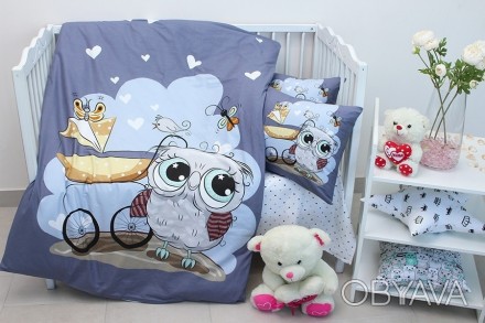 Комплект постільної білизни дитячий у ліжечко Підковдра: 100x140 см
Простирадло:. . фото 1