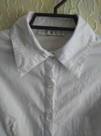 Белая рубашка девочке 10-12 лет на маленький рост, рубашка в школу, F&L.
Ткань . . фото 3