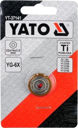 Ролик для плиткорізу YATO YT-37141 виготовлений із загартованого карбіду YG-6X. . . фото 2