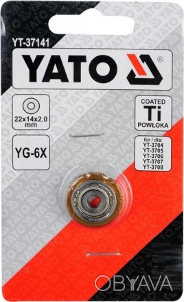 Ролик для плиткорізу YATO YT-37141 виготовлений із загартованого карбіду YG-6X. . . фото 1