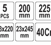 Набір гачків скребків 225-240 мм 5 штук YATO YT-08422. Тернопіль. фото 1 Набір гачків скребків 225-240 мм 5 штук YATO YT-08422. Тернопіль. фото 1