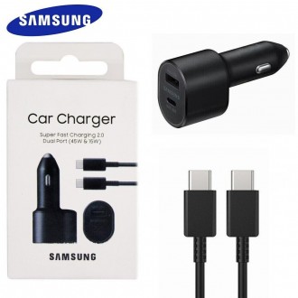 Автомобільний зарядний пристрій для Samsung 45W
Характеристики:
Порт USB Type-C . . фото 2