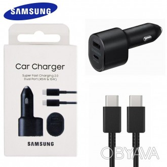 Автомобільний зарядний пристрій для Samsung 45W
Характеристики:
Порт USB Type-C . . фото 1