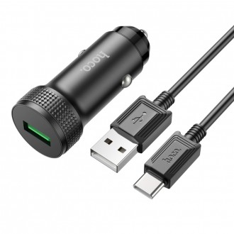 Автомобільний зарядний пристрій Hoco Z49A Level USB QC3.0 Black
Автомобільний за. . фото 4