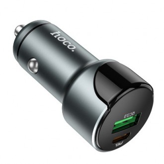 Hoco Z42 Light road автомобільний зарядний пристрій виходом USB QC3.0 18W та Typ. . фото 6