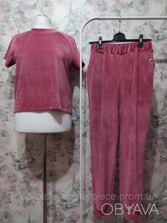 Власне виробництво
Модель ПБ-01А (жіноча піжама)
футболка :
- короткий рукав рег. . фото 1