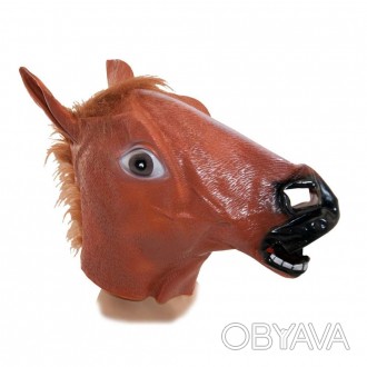 Маска латексная Лошадь (коричневая) KMR-4611 Размеры: 40х30см
 Цвет: коричневый. . фото 1