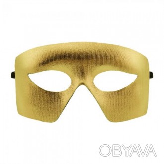  Венеціанська маска Містер Х (золото) KMV-6479 Розміри: 16х7см Колір золотий Мат. . фото 1