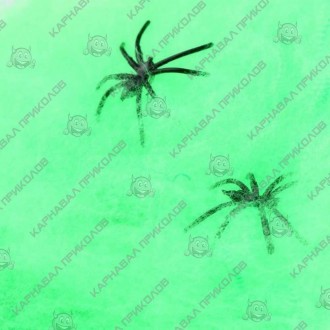  Паутина с пауками (20гр) зеленая HAL-4696 
 Размеры: вес:20 гр, упаковка:25х20с. . фото 3
