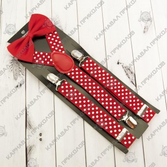  Подтяжки с галстуком бабочкой (красные) DKO-8676 Ширина, см: 0,3 Высота, см: 73. . фото 3