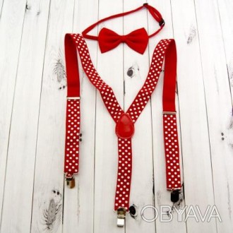  Подтяжки с галстуком бабочкой (красные) DKO-8676 Ширина, см: 0,3 Высота, см: 73. . фото 1
