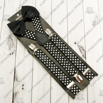  Подтяжки с галстуком бабочкой (черные) DKO-8677 Ширина, см: 0,3 Высота, см: 73 . . фото 3