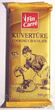 Шоколад черный Fin Carre Kuverture 200г. 52 % какао. Тёмный шоколад (для выпечки. . фото 1