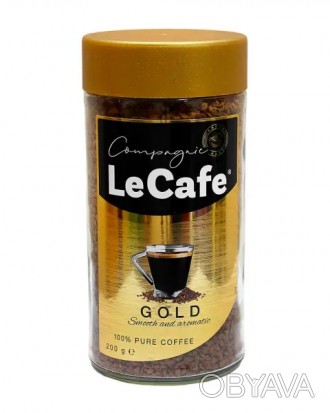 Кава розчинна LeCafe Gold сублімована 200 г у скляній банці Розчинна кава вигото. . фото 1