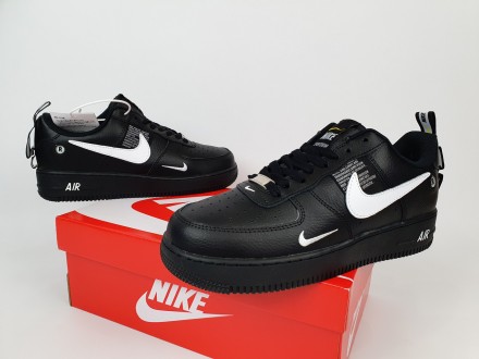 Кросівки чоловічі чорні Nike Air Force 1 '07 LV8 Utility Black. Низькі кросі. . фото 10
