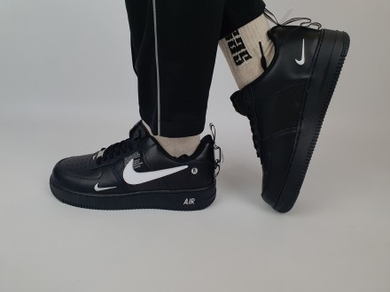 Кросівки чоловічі чорні Nike Air Force 1 '07 LV8 Utility Black. Низькі кросі. . фото 2