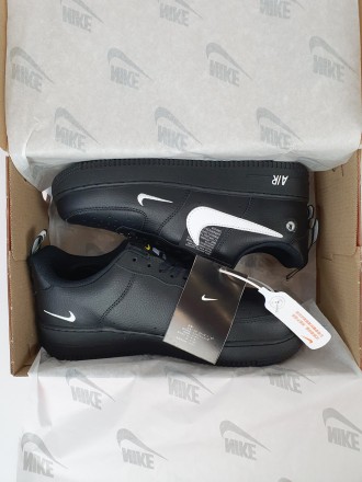 Кросівки чоловічі чорні Nike Air Force 1 '07 LV8 Utility Black. Низькі кросі. . фото 6