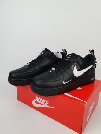 Кросівки чоловічі чорні Nike Air Force 1 '07 LV8 Utility Black. Низькі кросі. . фото 3