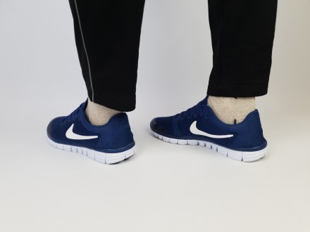 Кросівки легкі літні сині чоловічі з білим Nike Free Run 3.0 Blue White. Кросівк. . фото 7