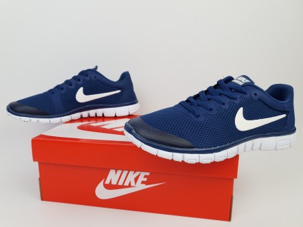 Кросівки легкі літні сині чоловічі з білим Nike Free Run 3.0 Blue White. Кросівк. . фото 6
