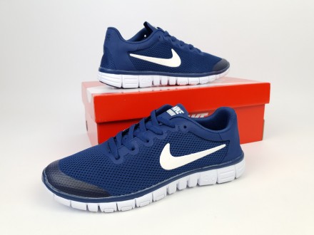 Кросівки легкі літні сині чоловічі з білим Nike Free Run 3.0 Blue White. Кросівк. . фото 9