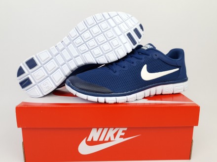 Кросівки легкі літні сині чоловічі з білим Nike Free Run 3.0 Blue White. Кросівк. . фото 3