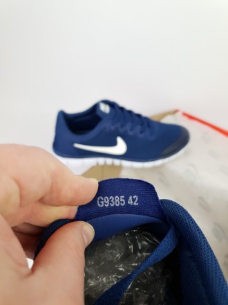 Кросівки легкі літні сині чоловічі з білим Nike Free Run 3.0 Blue White. Кросівк. . фото 10