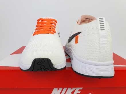 Кросівки чоловічі літні білі Nike Flyknit Racer Foam x Off White. Легкі кросівки. . фото 9