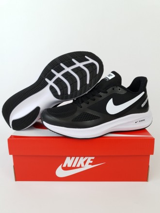 Літні кросівки чоловічі бігові чорно-білі Nike Zoom Guide 10 Runnig Black White.. . фото 3