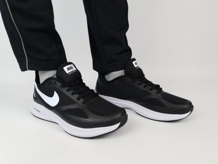 Літні кросівки чоловічі бігові чорно-білі Nike Zoom Guide 10 Runnig Black White.. . фото 8